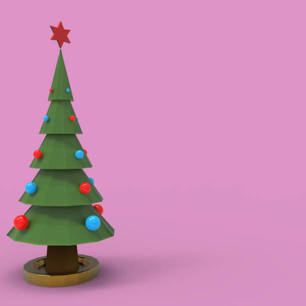 istock Happy Merry Christmas Day Tree Star 3d rendering 1271341242