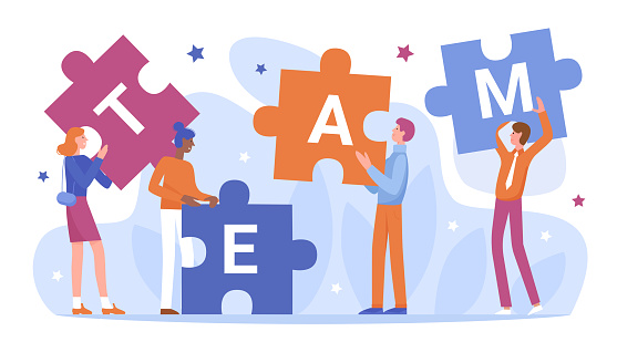 Teamwork Of Business People Connect Puzzles Vector Illustration Cartoon  Flat Businessman Characters Holding And Connecting Puzzle Pieces Stock  Illustration - Download Image Now - iStock
