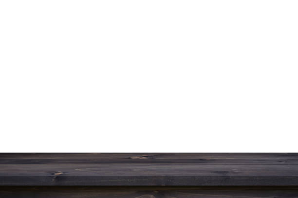 istock Empty wood table on isolate white background and display montage with copy space for product. 1271347378