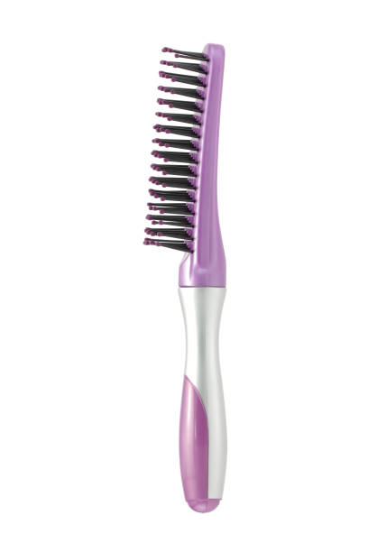 istock Black silver and pink hairbrush side view isolated on white with clipping path 1271358577