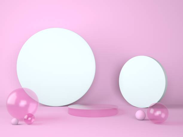 istock Product podium on pastel background 3d. Abstract minimal geometry concept. Studio stand platform theme. Exhibition and business marketing presentation stage. 1271368883