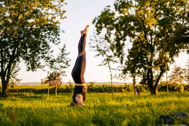 istock Pretty woman doing yoga exercises 1271370681