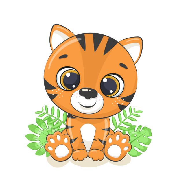 Cute Baby Tiger Illustration Vector Illustration For Baby Shower Greeting  Card Party Invitation Fashion Clothes Tshirt Print Stock Illustration -  Download Image Now - iStock