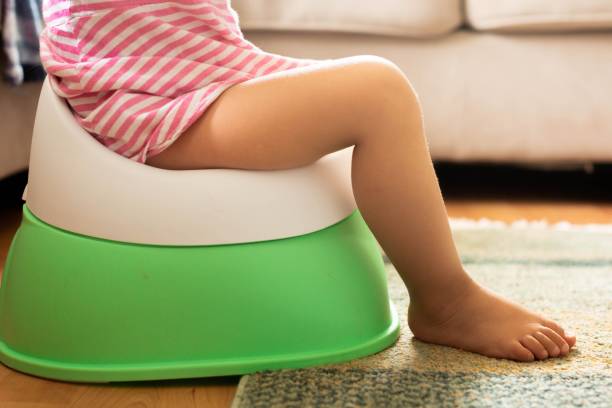 istock A child sitting on the potty at home. Potty training. 1271381296