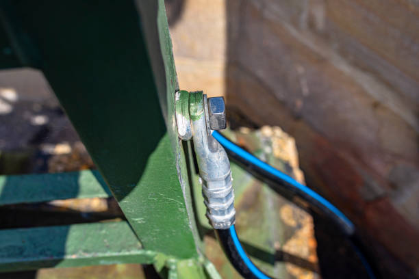 istock A grounding cable connecting the metal railings on the railway bridge. 1271383074