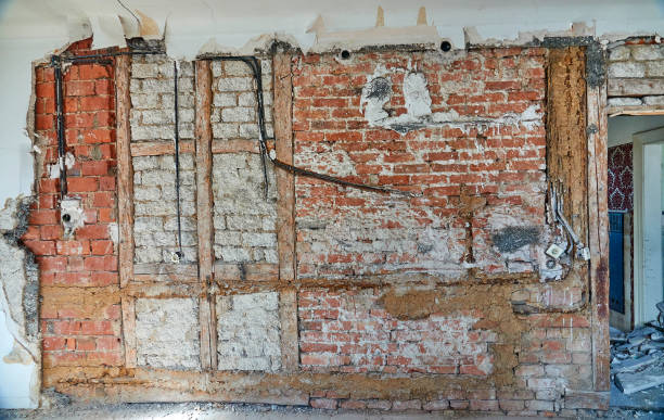 istock Demolition house, brick wall 1271387299