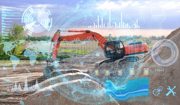 istock safe road works with an excavator in a fully automatic production based on artificial intelligence, eliminating the presence of errors 1271391733