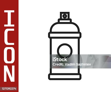 istock Black line Paint spray can icon isolated on white background. Vector Illustration 1271392274