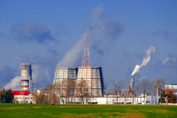 istock Thermal power plant on a clear sunny day 1271393880
