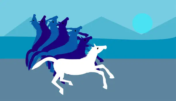 Vector illustration of Horse,