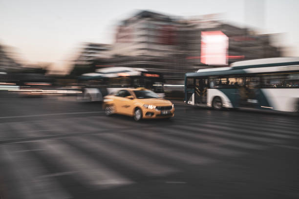 Moving image. city transportation vehicles.