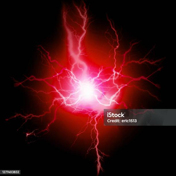 Lightning Reed Power Exploding Bolts Of Lightning Electricity Energy Red Pure Power Stock ...