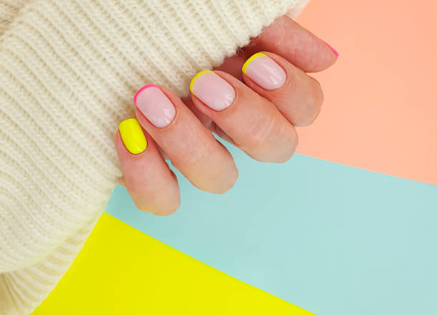 istock female hand beautiful manicure sweater elegant 1271407466