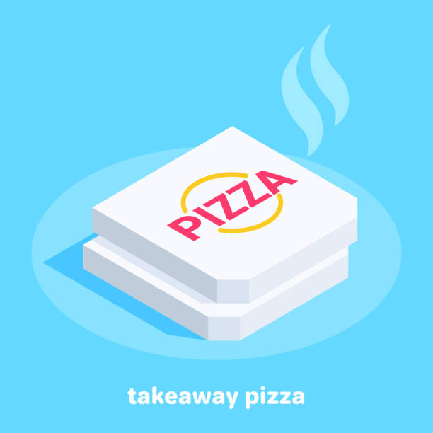 пицца на вынос - pizza pizza box cartoon take out food stock illustrations