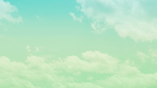 Abstract Cloudscape Background - Pale Blue Green Sky - Summer - Copy Space
