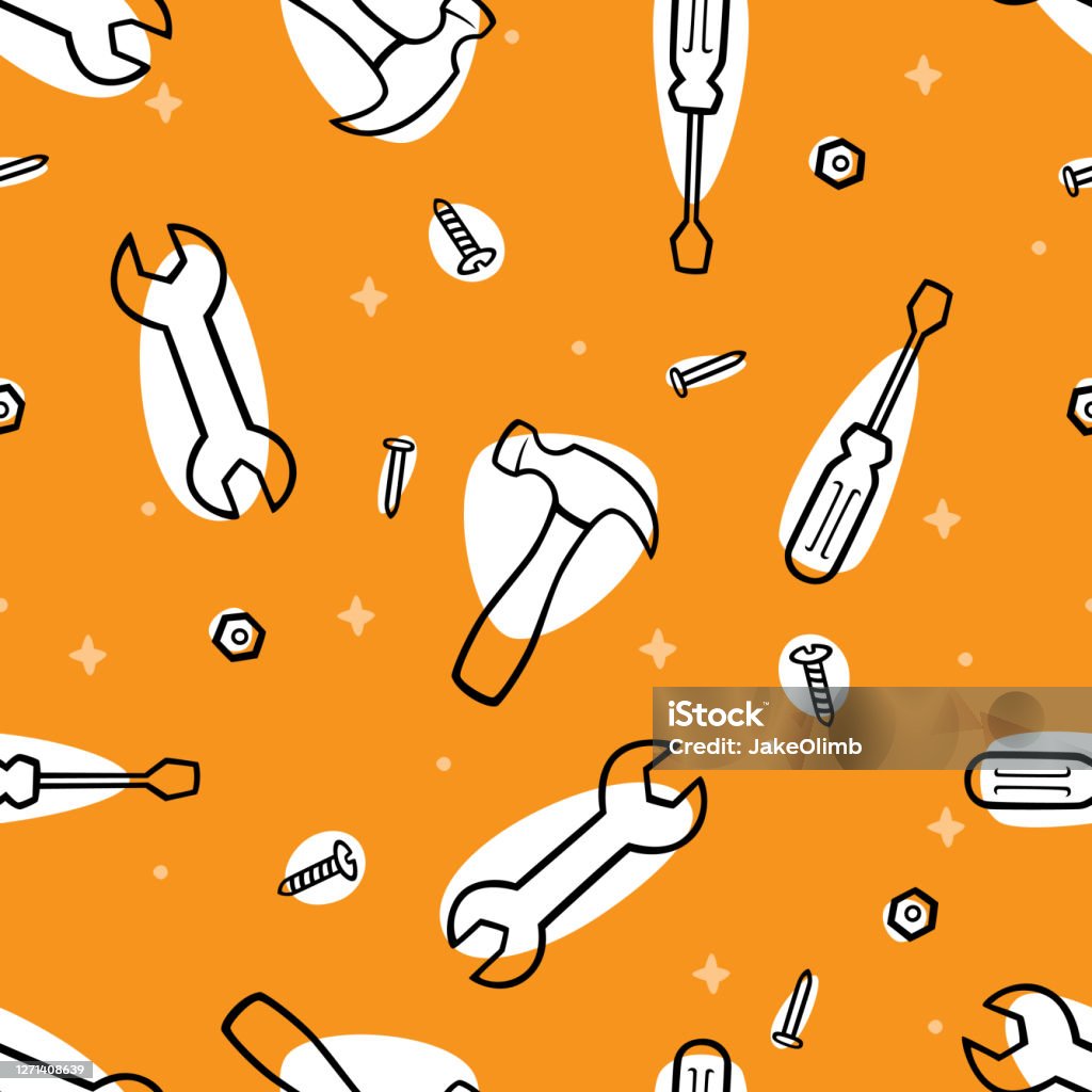 Tools Pattern Image Tools Doodle Pattern Stock Illustration - Download Image Now - Pattern ...