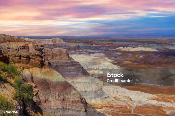 View Of The Blue Mesa Area In The Petrified Forest National Park Stock Photo - Download Image Now