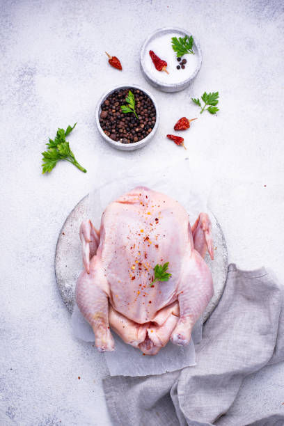istock Raw chicken with herbs and spices 1271417435