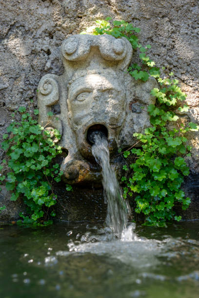 istock water source with a human figure head expelling water looking like he is vomiting. 1271418471