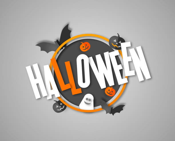 halloween-banner mit fledermäusen und kürbissen - spuk grafiken stock-grafiken, -clipart, -cartoons und -symbole