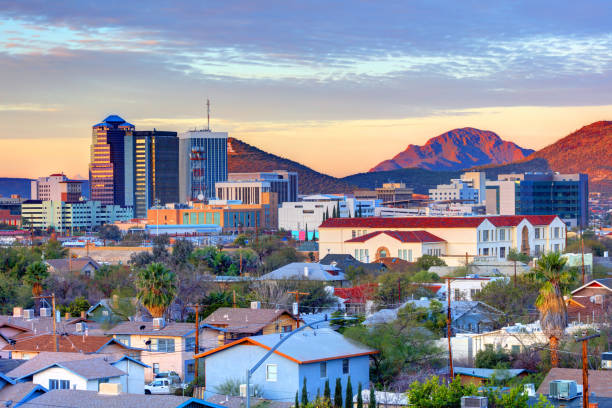 Tucson, Arizona Skyline Tucson is a city in and the county seat of Pima County, Arizona, United States tucson stock pictures, royalty-free photos & images