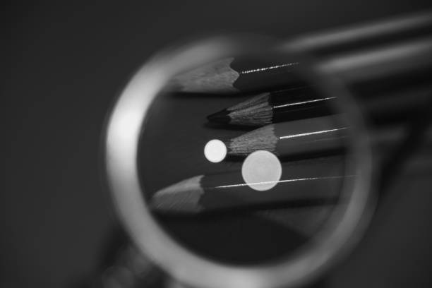 Drawing pencils with wooden easel; Black and white style