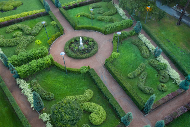 istock Bucha Central Park, French style. Drone view. 1271433833
