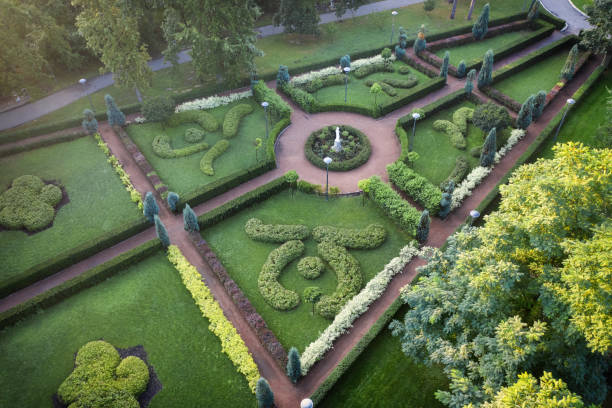 istock Bucha Central Park, French style. Drone view. 1271433847