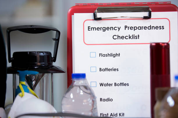 istock Emergency preparedness natural disaster supplies. 1271435501