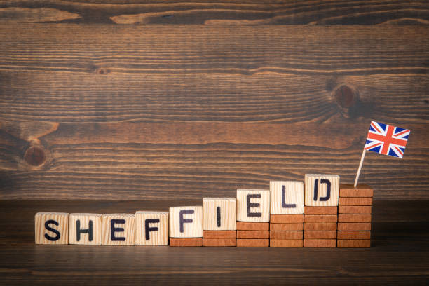 istock SHEFFIELD. City in Great Britain. Steps and flag 1271437379