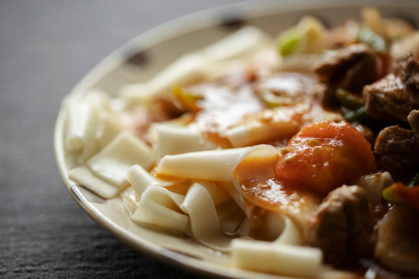 Pasta bolognese isolated on white background