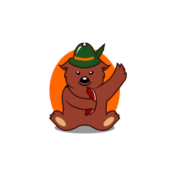 maskotka z kreskówek wombat - animal doodle bear kangaroo stock illustrations