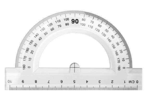 protractor with ruler - geometry mathematics drawing compass mathematical symbol imagens e fotografias de stock