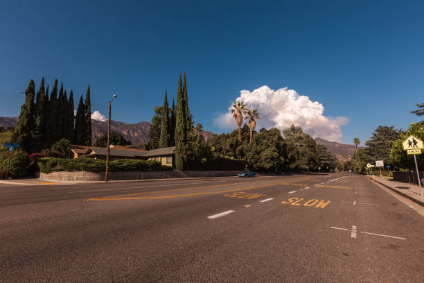 istock Azusa wildfire and smoke seen from the road 1271459151