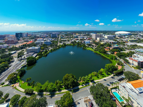 Aerial photo of Mirror Lake St Petersburg Florida USA