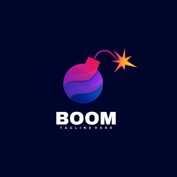 illustrations, cliparts, dessins animés et icônes de vector illustration boom gradient style coloré. - flame sign simplicity symbol