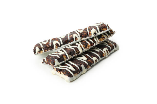 istock Tasty granola bars isolated on white background 1271467003