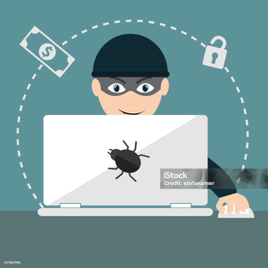 Computer Hacker Net Computer Hacker Spread Net Isolated Vector Illustration Stock ...