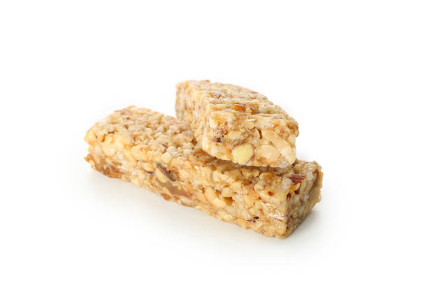 istock Tasty granola bars isolated on white background 1271467551