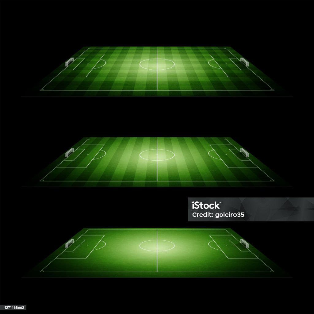 Phối Cảnh Sân Bóng Đá Xanh Sâu Với Kết Cấu Thiệt Hại Bãi Cỏ Sọc Và ...