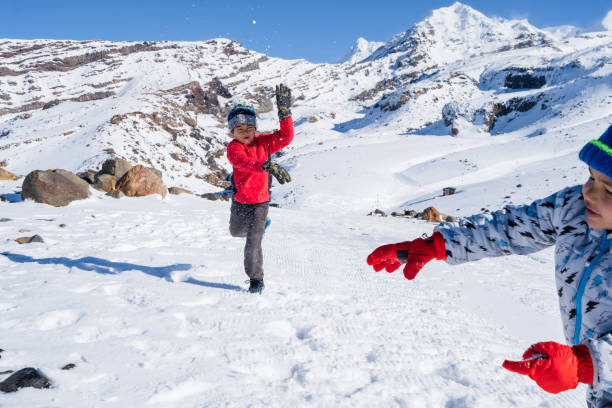istock Playing with snow in snow field. 1271471693