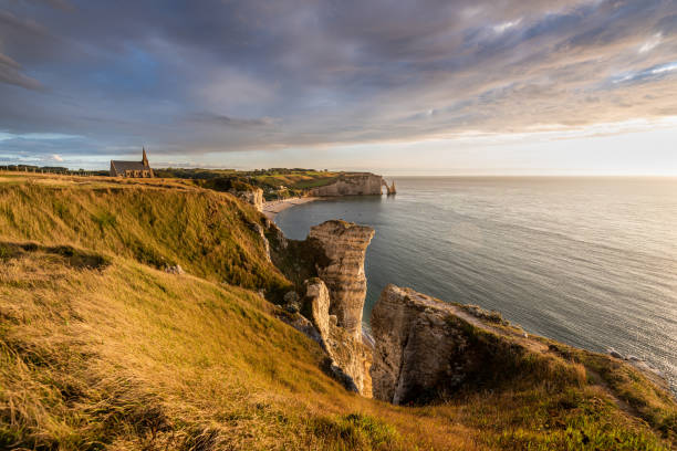 istock Sunset at Etretat, Normandy, France 1271474067