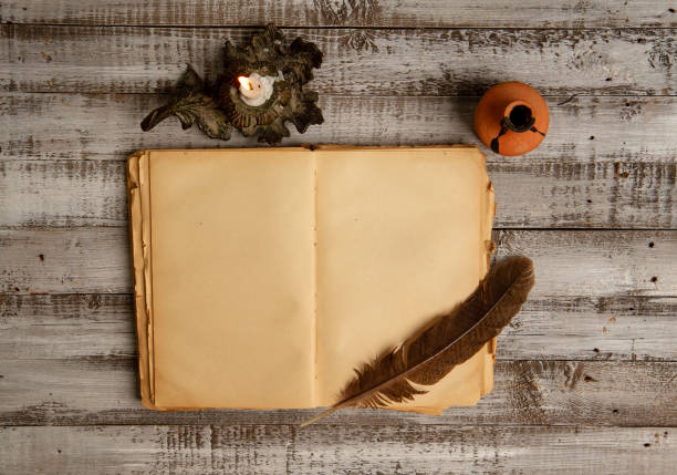 istock Blank the old diary and accessories for writing ink and feather pen 1271474643
