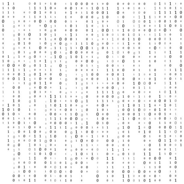 바이너리 코드 제로 하나의 행렬 흰색 배경. 배너, 패턴, 벽지. 벡터 그림입니다. - 동물 한 마리 stock illustrations