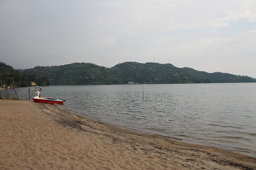 At the beach on Lake Kivu