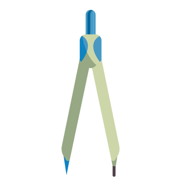 istock Vector drawing of a compass in cartoon style. Compass is isolated on a white background. Tools for school and drawing.Vector illustration in flat style 1271479608