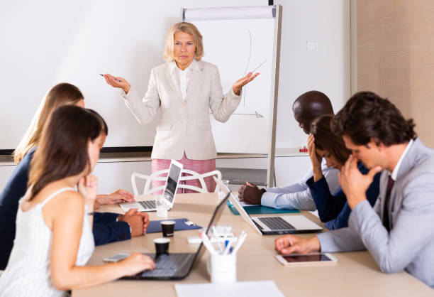 istock Mature female boss scolding subordinates 1271479774