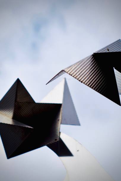 istock Blue sky reflected in metal details, for backgrounds 1271484317