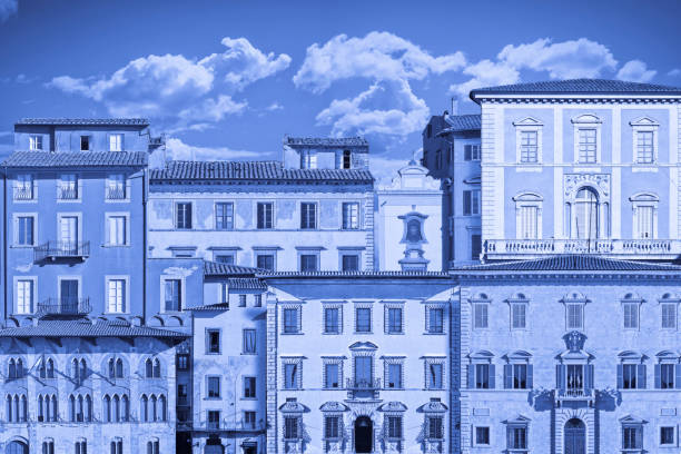 Abstract composition of typical old Italian buildings (Italy - Pisa) - concept image watercolor effect