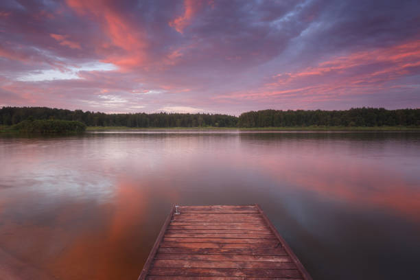 istock Beautiful sunset on the Volga river 1271489778